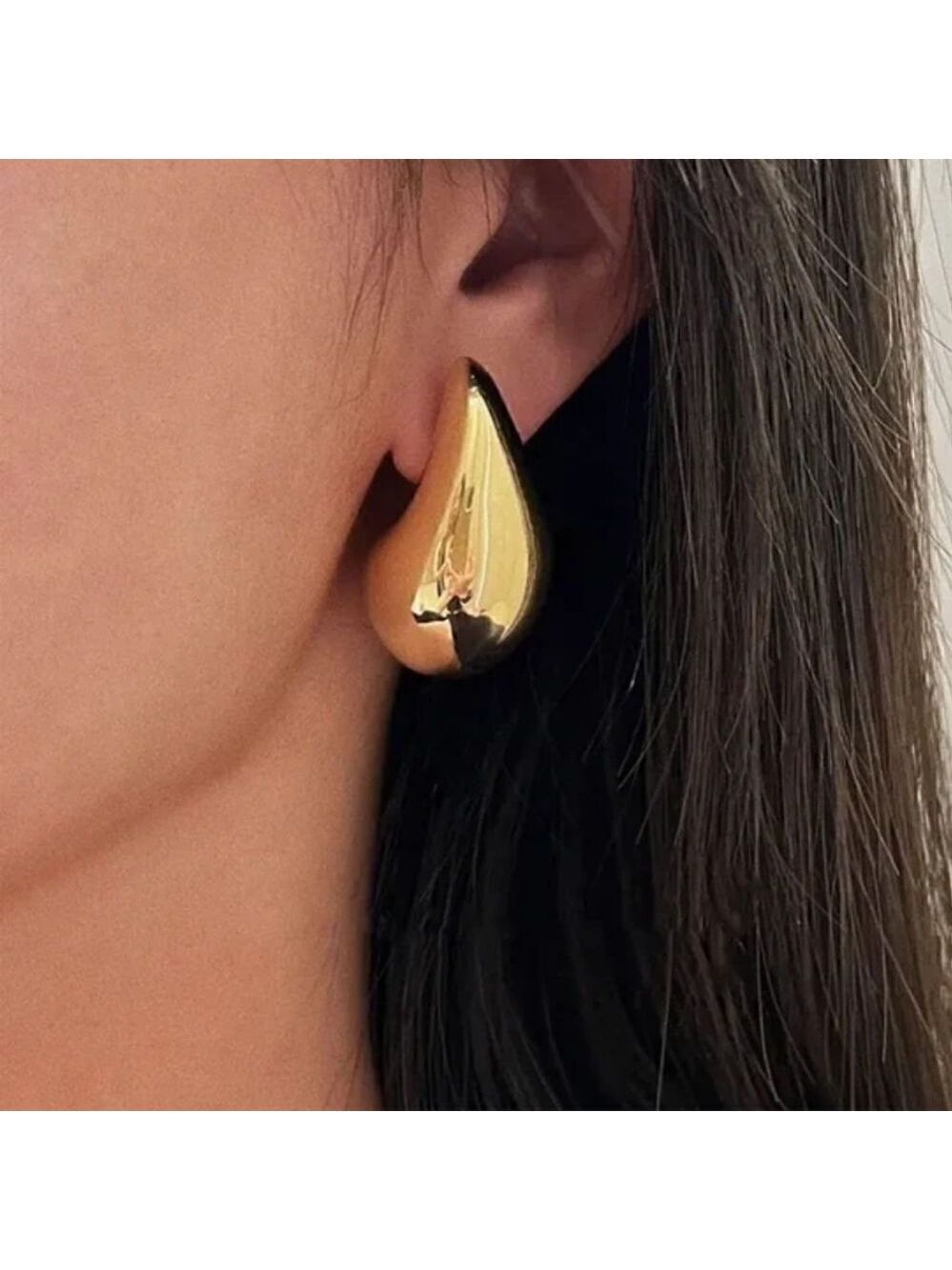 Chunky Hoop Earrings For Women Light Waterdrop Hollow Open Hoops